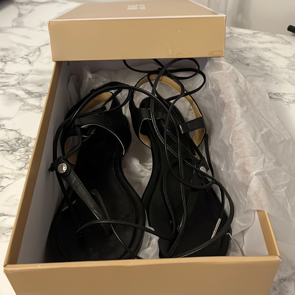 Michael Kors Black Leather Sandal